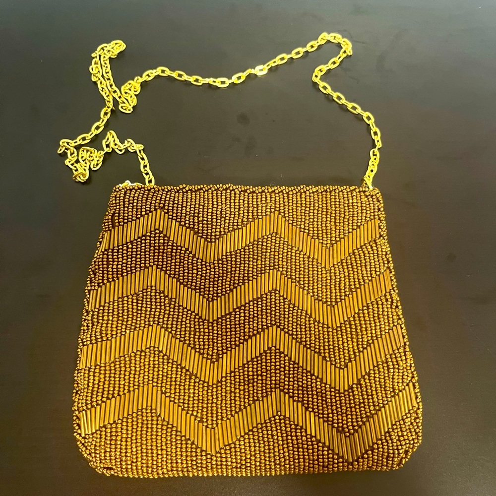 Vintage Embellished Metallic Beaded Purse
